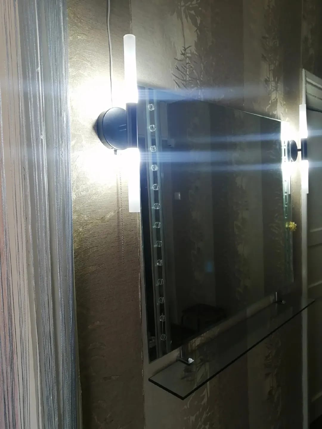Customer photo review of Gold Wall Light for Living Room, Frosted Acrylic Shade, 40 cm