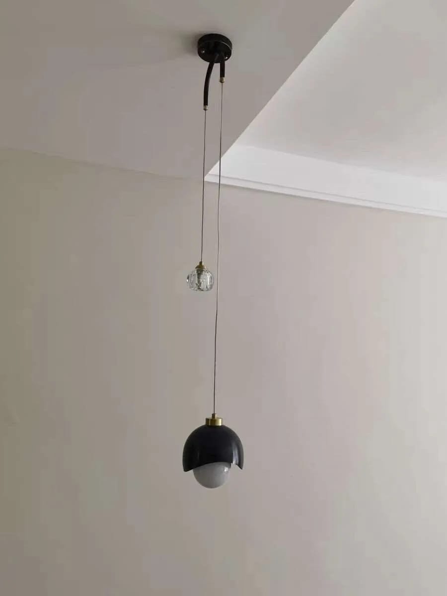 Customer photo review of Gold Pendant Light for Hallway, Adjustable Pulley, 30 cm