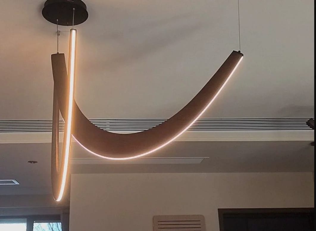 Customer photo review of Orvenza Curved Wood LED Chandelier