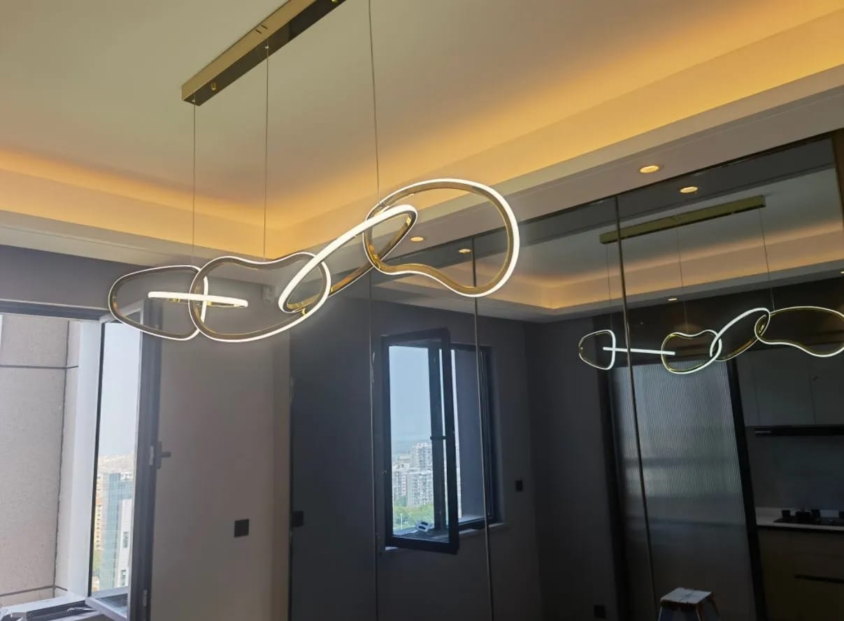 Customer photo review of Rose Chandelier for Bedroom, Stainless Loops, 150 cm