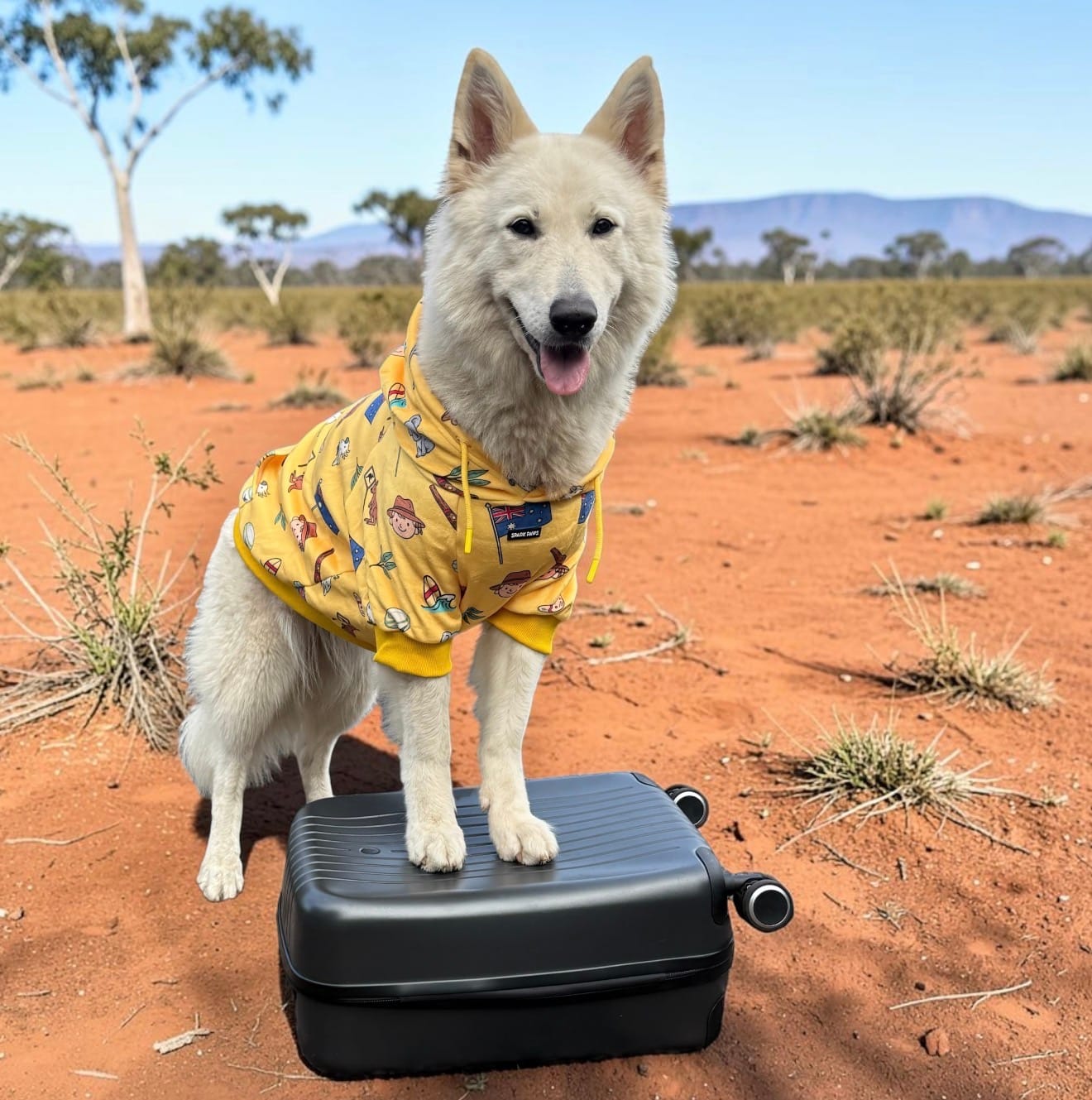 Customer photo review of The Australia Dog Hoodie - Yellow