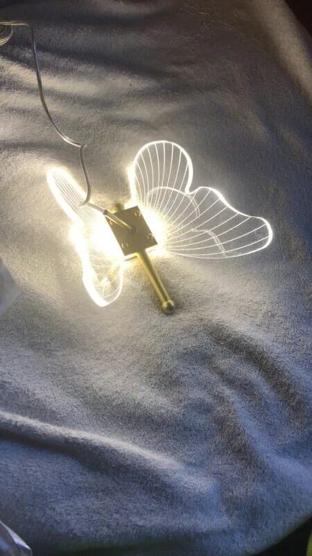Customer photo review of Gold Pendant Light for Living Room, Butterfly Accents, 2 Heads