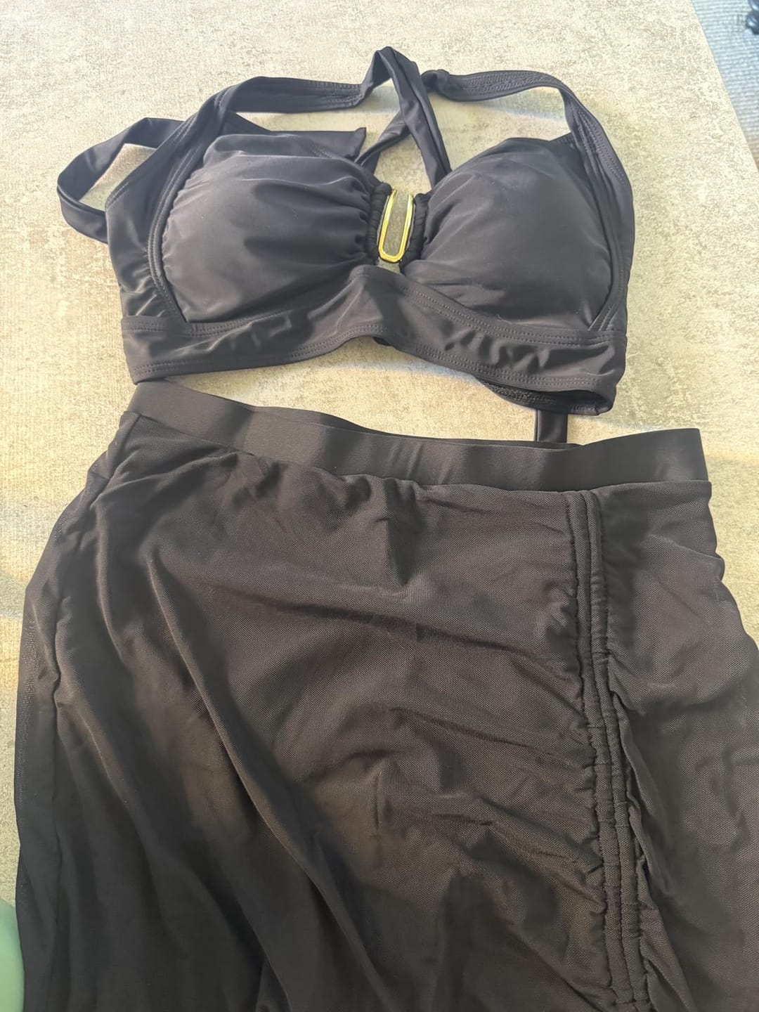 Customer photo review of Women High Waisted Push Up Bikini Sets Mesh Tummy Control Swim Skirt