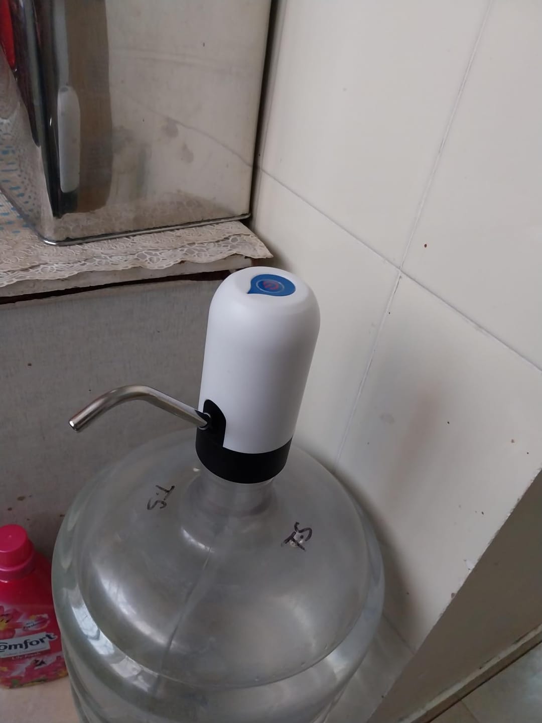 Customer photo review of Automatic Wireless Water Can Dispenser Pump