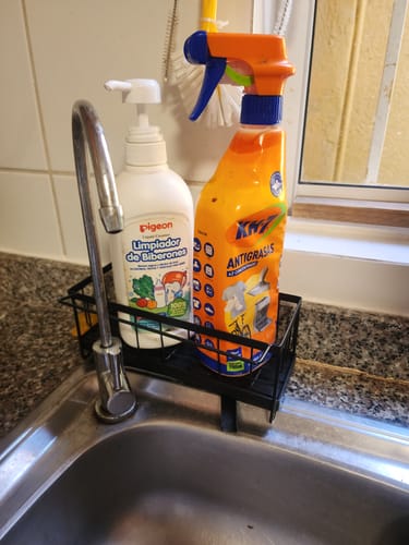 Customer photo review of Rack de Almacenamiento para Fregadero con Tubo de Drenaje Giratorio Estante de Esponja