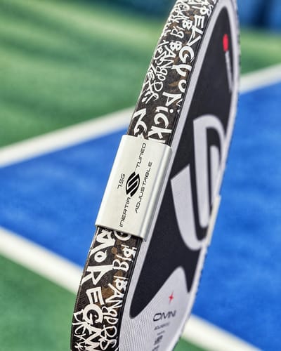Customer photo review of White Graffiti Edge Tape (3 pack) - Pickleball Paddle Edge Tape