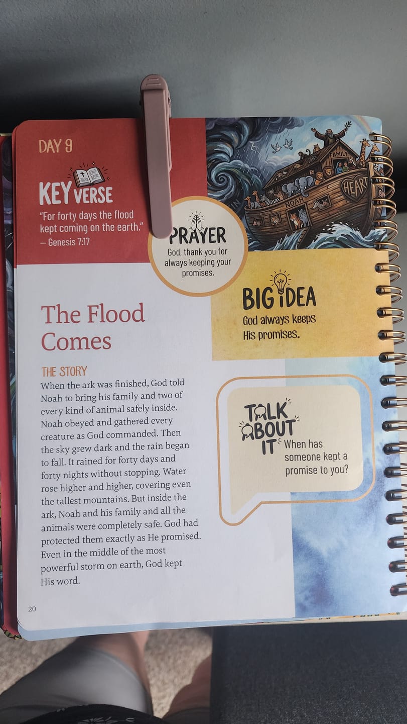 Customer photo review of The Bible In A Year For Kids: A 52-Week Journey Through God's Word