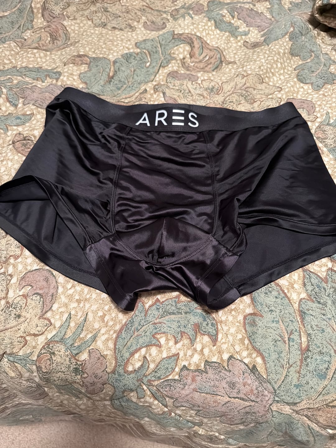 Customer photo review of Satin-Feel Silk Boxer Briefs for Men