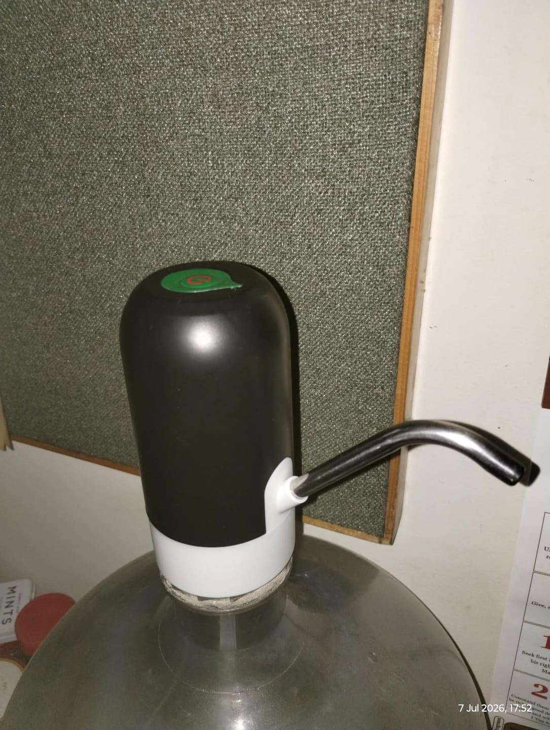Customer photo review of Automatic Wireless Water Can Dispenser Pump