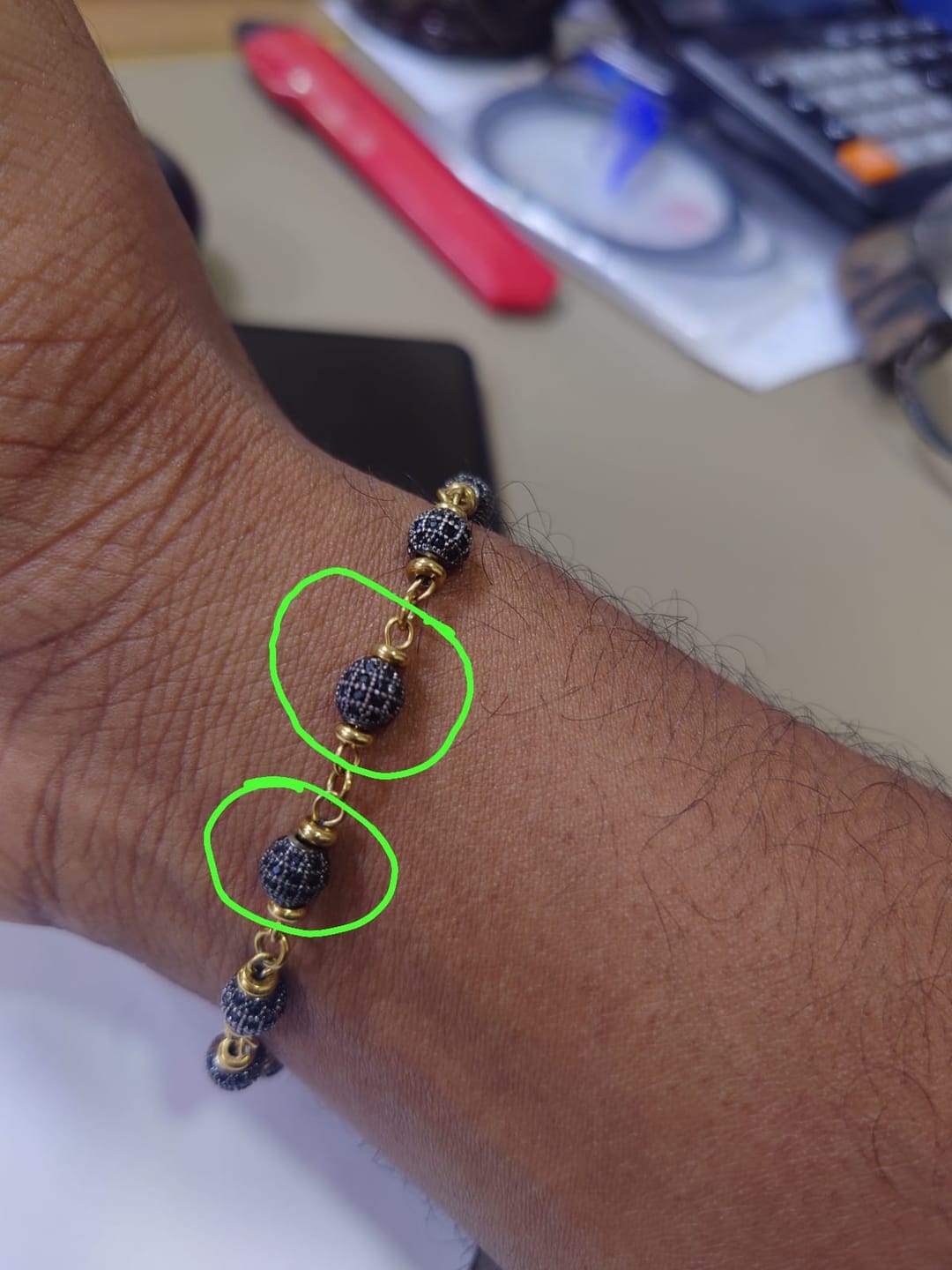 Customer photo review of Diamond Balls Bracelet