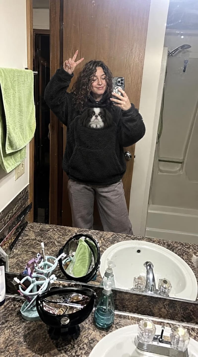 Customer photo review of GrumpNest™ CuddleCarry Hoodie