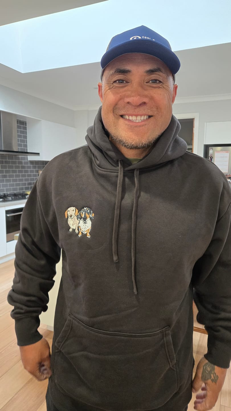 Customer photo review of CUSTOM Men's Heavyweight Pet Hoodie