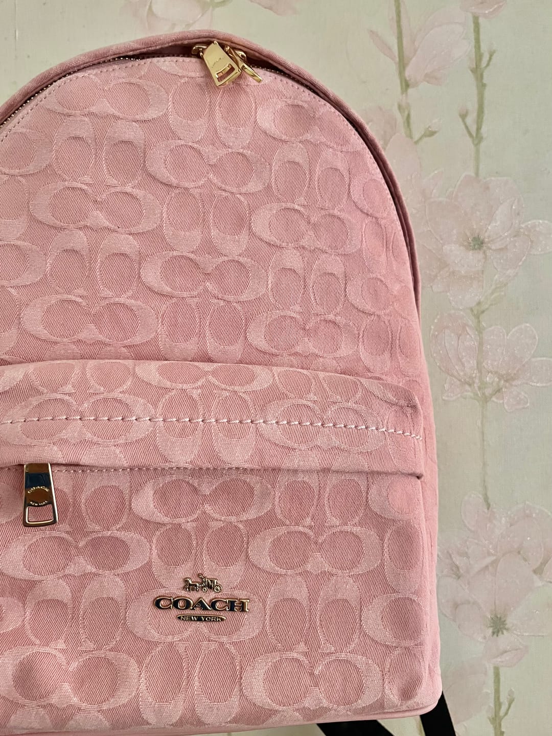 Customer photo review of Coach Taylor Backpack In Signature Denim In Light Pink CER70