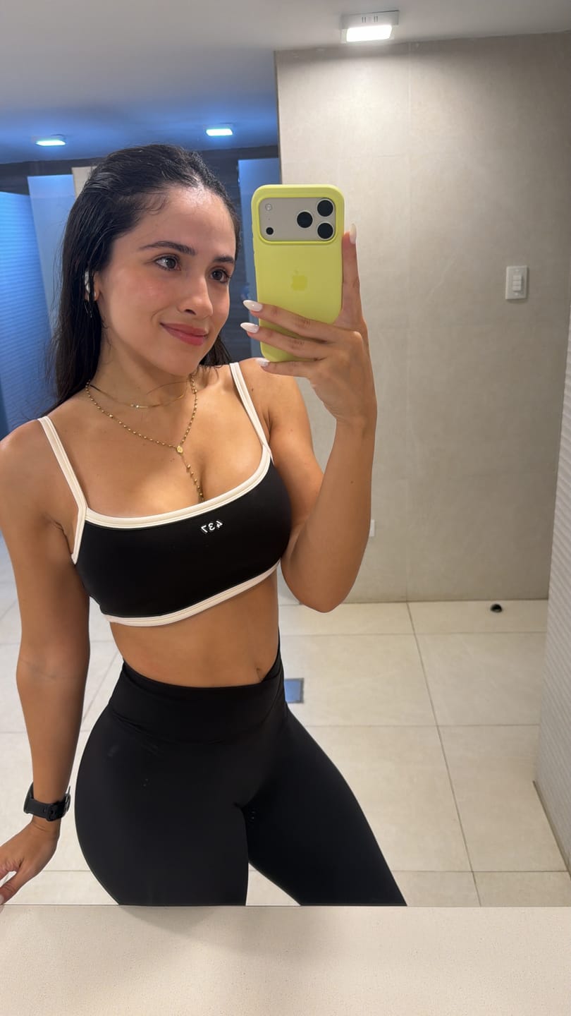 Customer photo review of The Micro Bra Black & Cream