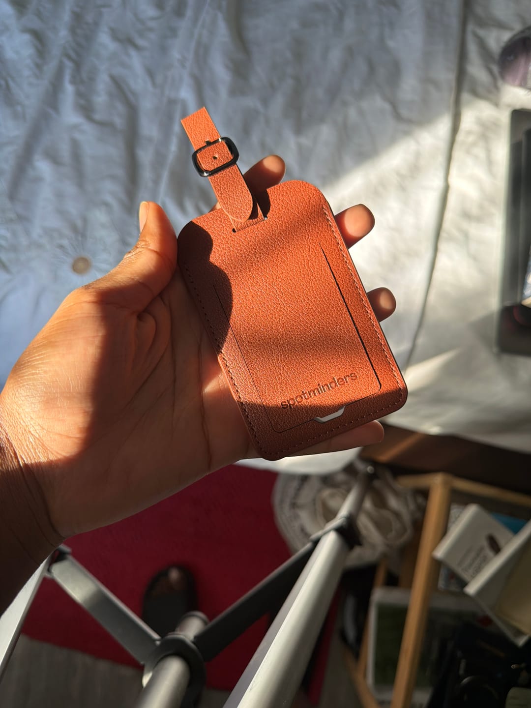 Customer photo review of Trackable Luggage Tag