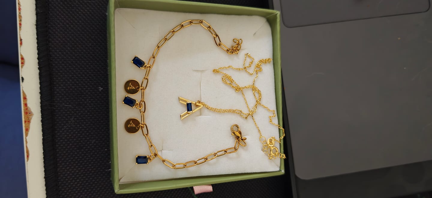 Customer photo review of Doğum Taşı Harf Kolye