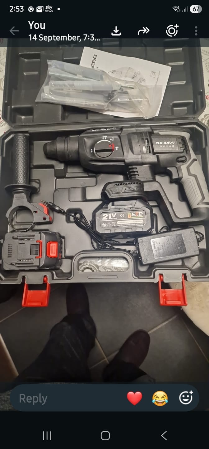 Customer photo review of YOFIDRA 26mm Brushless Electric Hammer Drill Cordless with 10 Accessories - Compatible with Makita 18V Batteries