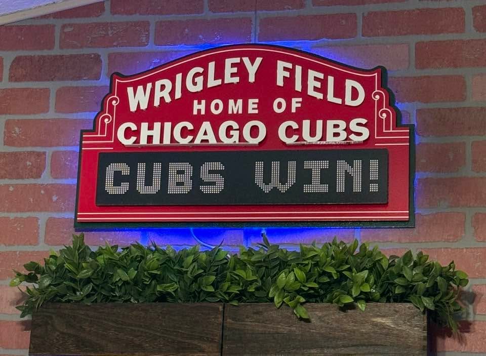 Customer photo review of Chicago Cubs Wrigley Field Marquee Metal Wall Art