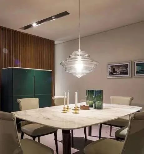 Customer photo review of Milk Pendant Light for Kitchen Island, Layered Curves, 43 cm