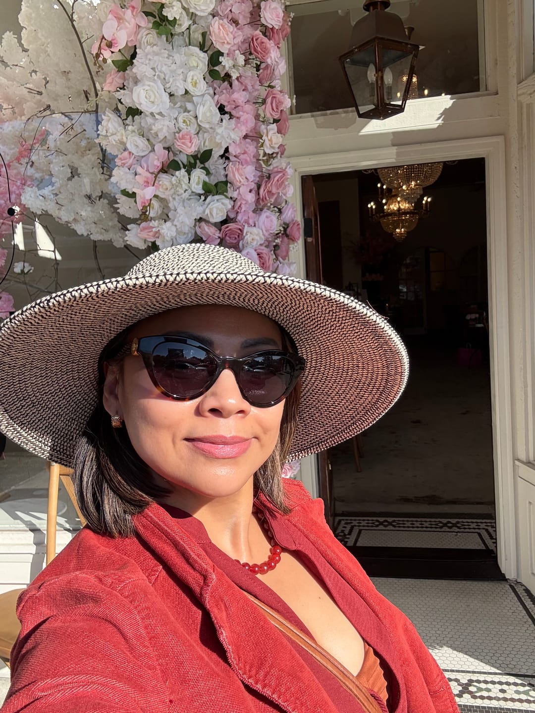 Customer photo review of Red Agate Choker Necklace