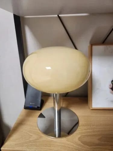 Customer photo review of Pink Glass Table Lamp for Bedside, Iron Base, 22 × 29 cm
