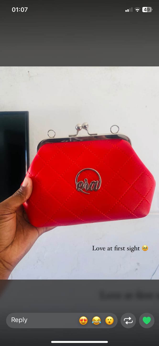 Customer photo review of ERA Mini Kisslock Chain Bag – Red
