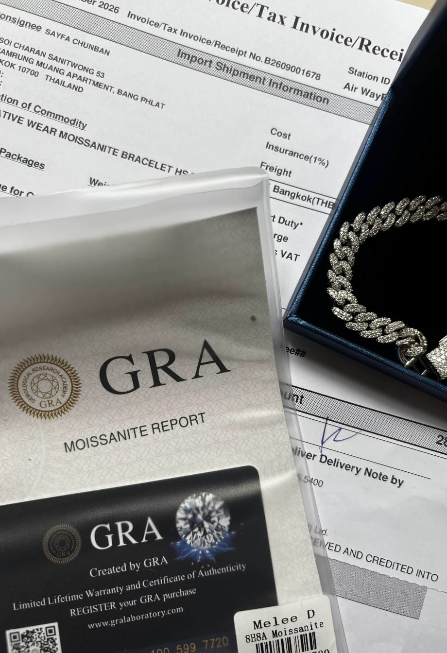 Customer photo review of 8MM 2 Rows Hiphop VVS Moissanite Miami Cuban Link Chain