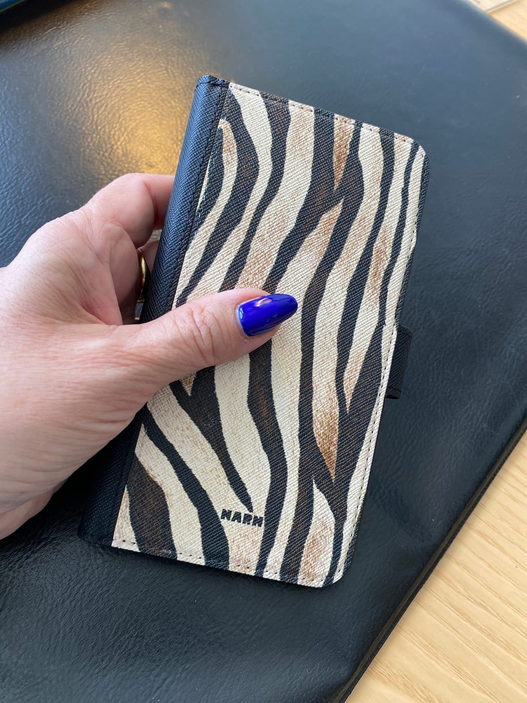Customer photo review of iPhone 11 Pro Wallet Case - Wild Zebra