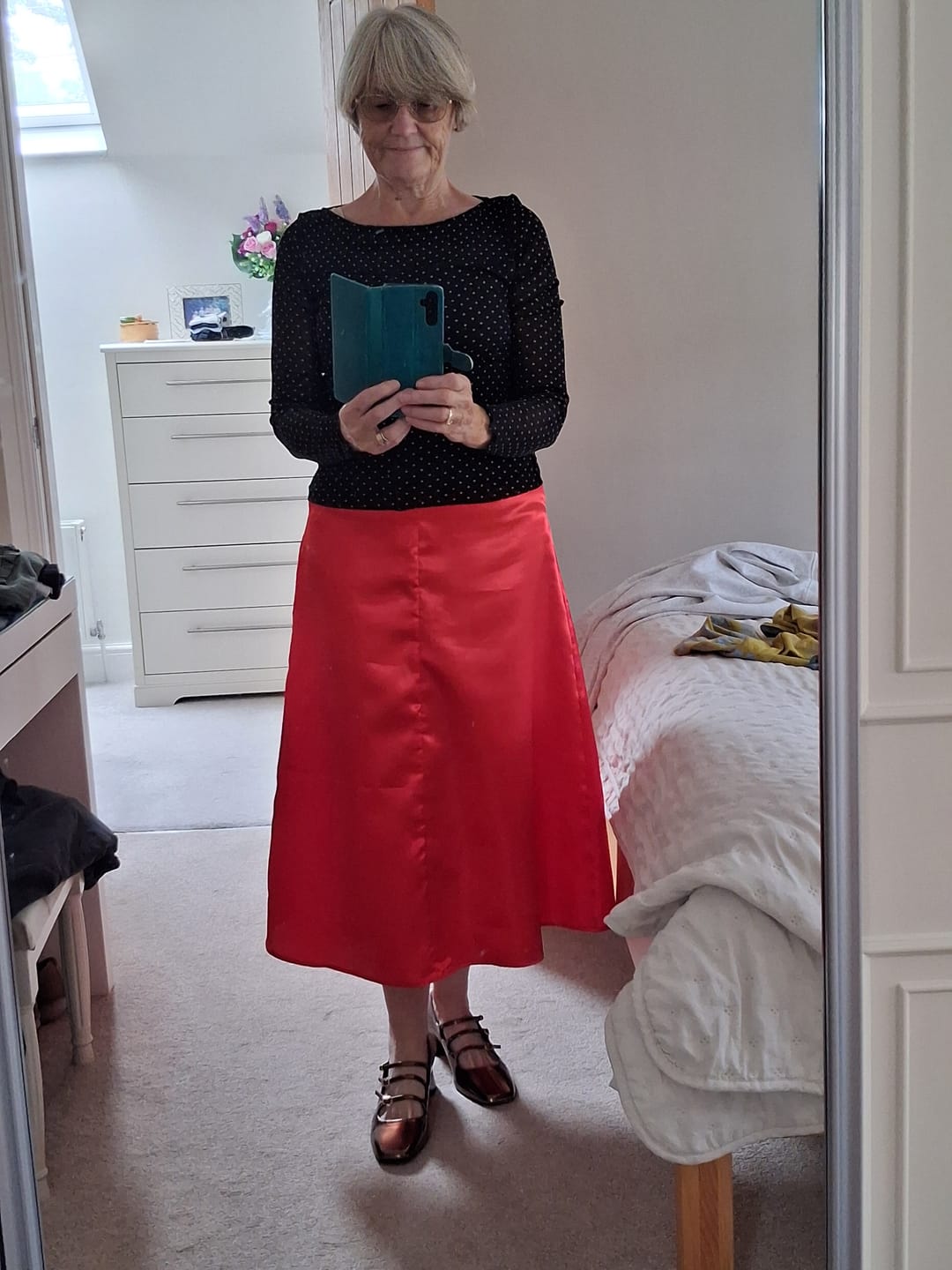 Customer photo review of Liquid Satin Fabric