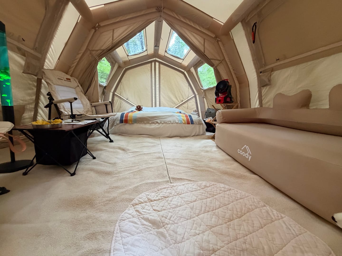 Customer photo review of Coody Coreo Air Mattress King (180 × 200 × 35 cm) – Structured Air Block Inflatable Bed, Compact Pack Design