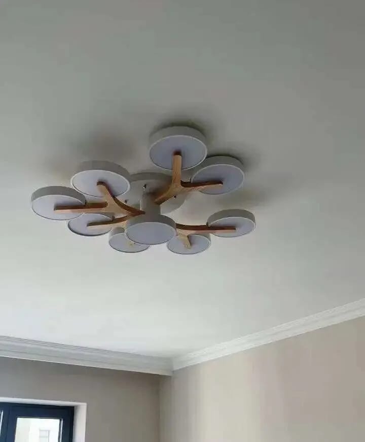 Customer photo review of Green Ceiling Light for Living Room, 3-Head Cluster, 55 cm