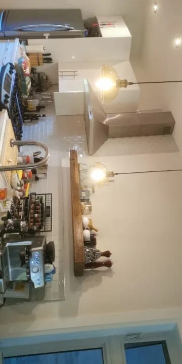 Customer photo review of Grey Pendant Light for Kitchen Island, Vintage Iron Frame, 14-20 cm