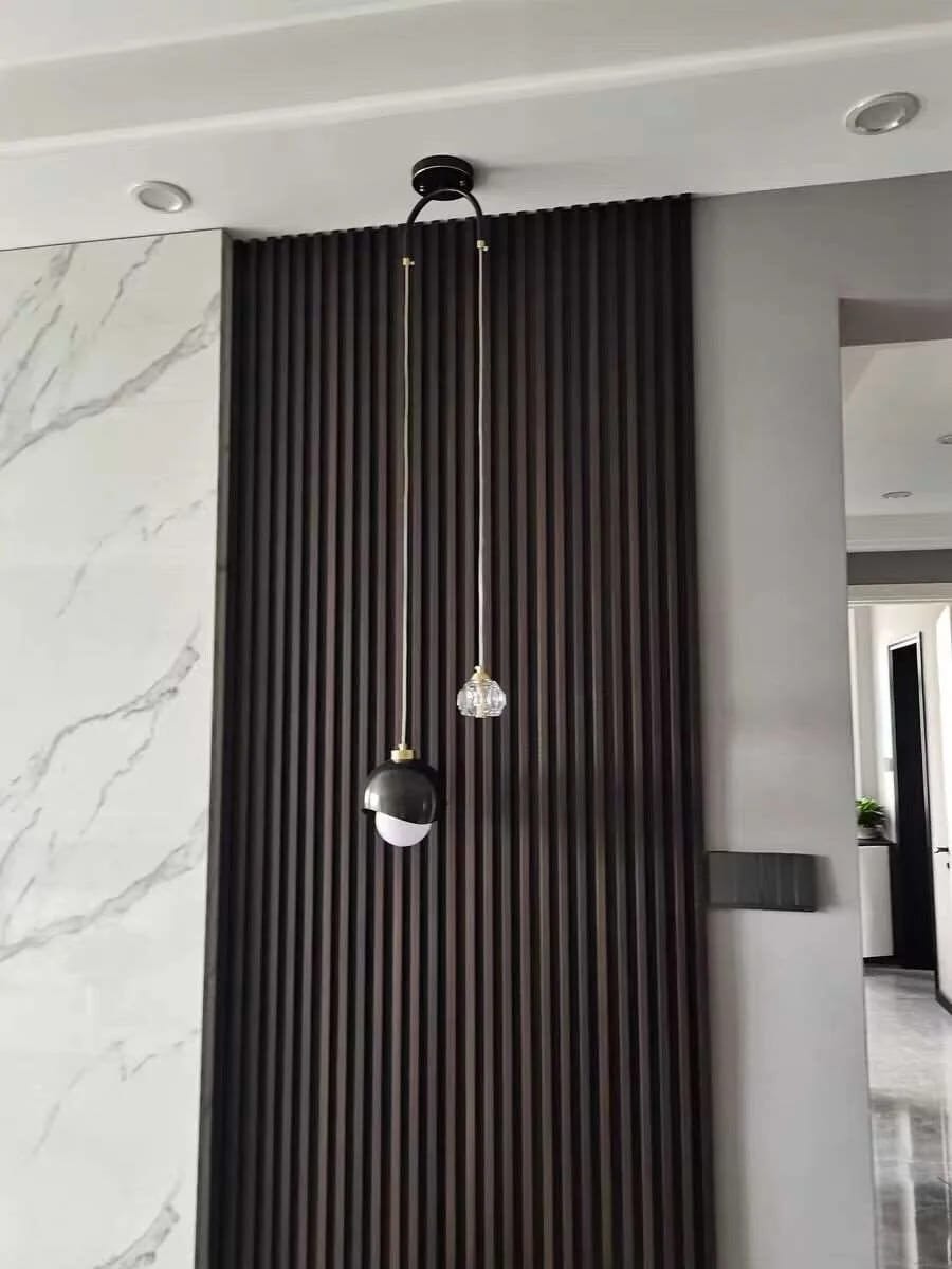 Customer photo review of Gold Pendant Light for Hallway, Adjustable Pulley, 30 cm