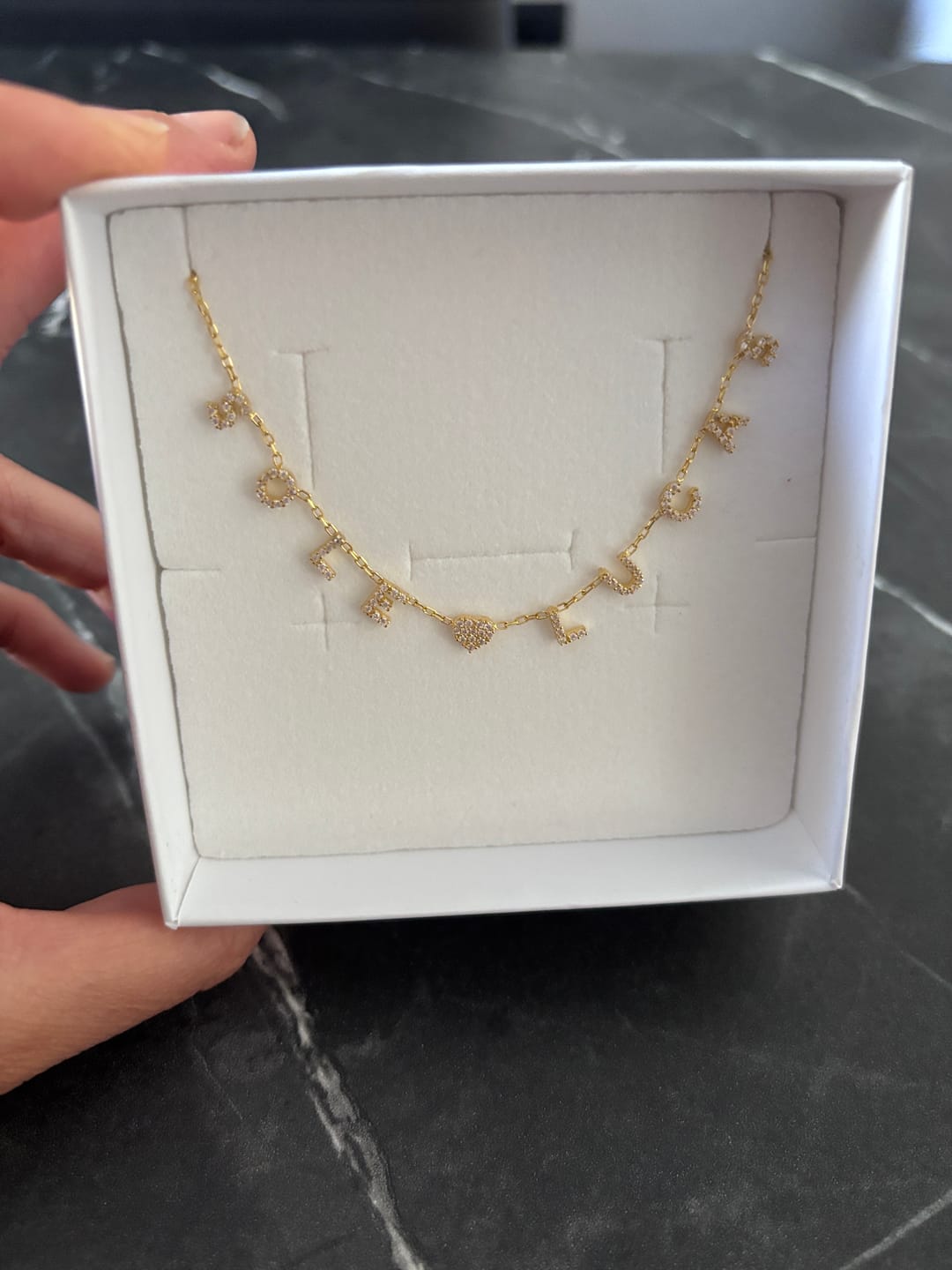 Customer photo review of Collana MINI LETTERS BRIGHT
