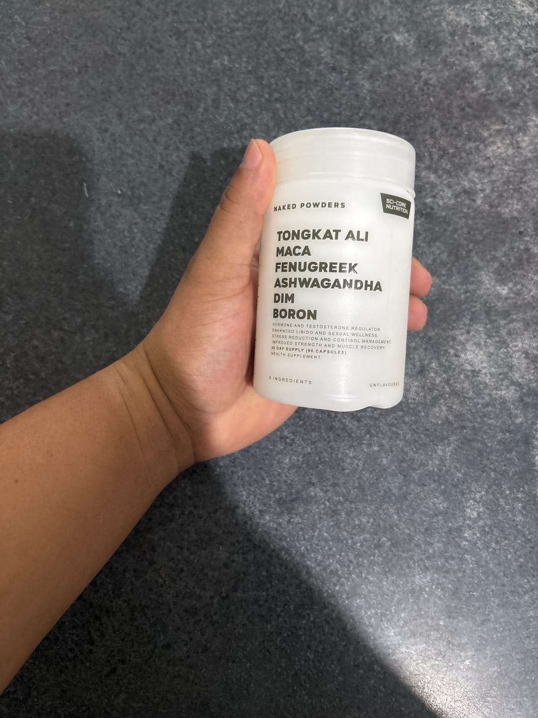 Customer photo review of Tongkat Ali, Maca, Fenugreek, Ashwagandha, DIM, Boron - 90 caps | 30 day supply (new)