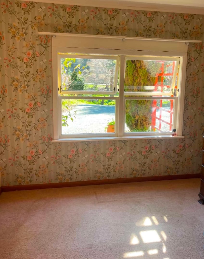 Customer photo review of Camberley – Floral Stripe Wallpaper – Sage