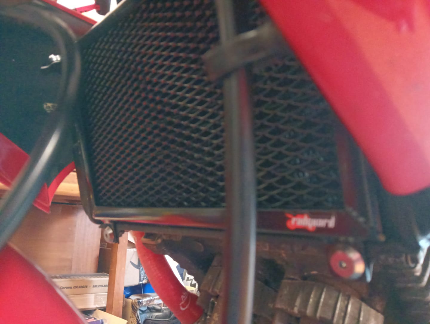 Customer photo review of Yamaha TRX850 Radiator Guard All Year Models
