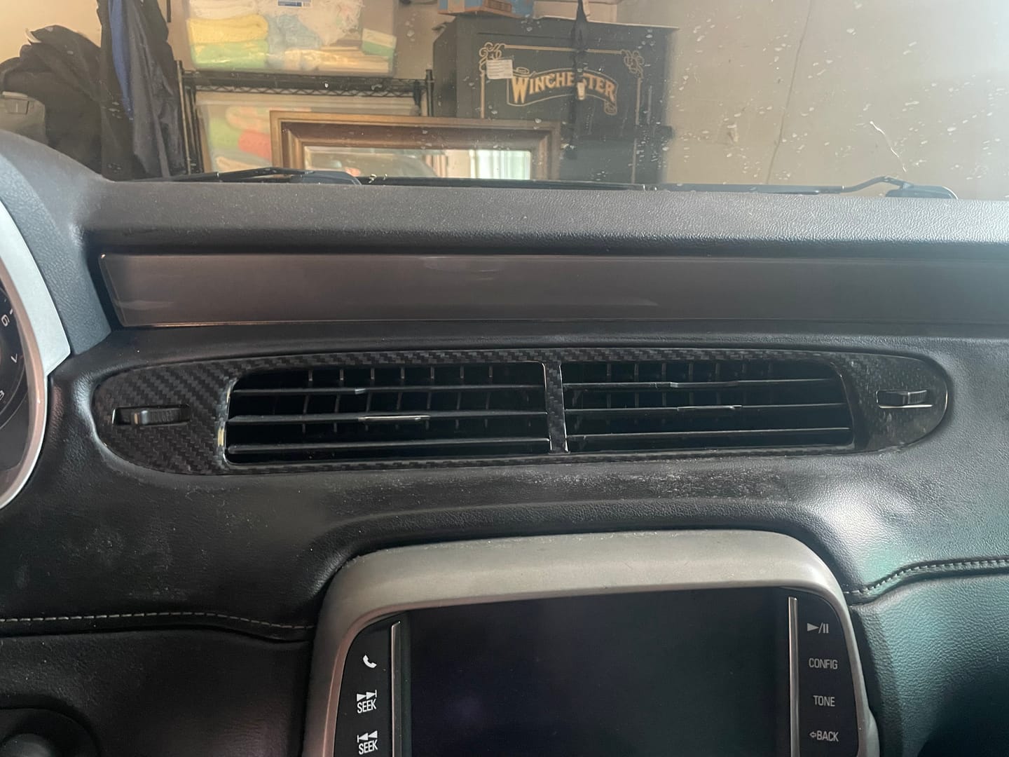 Customer photo review of 2013-2015 Chevy Camaro Carbon Fiber Dash AC Vent Trim Cover