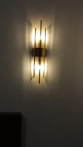 Customer photo review of Black Wall Light for Hallway, Slim Crystal Rods, 56 cm