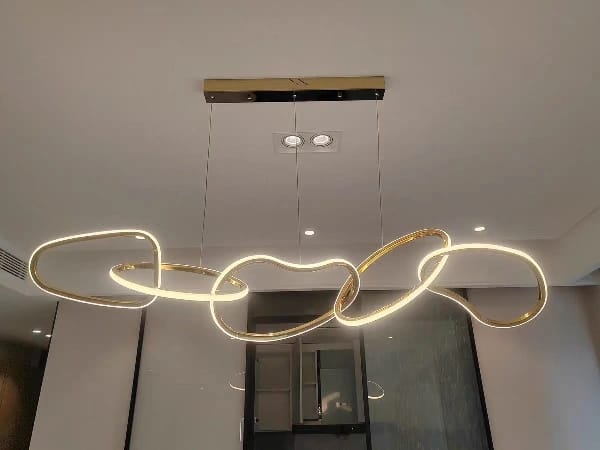 Customer photo review of Rose Chandelier for Bedroom, Stainless Loops, 150 cm