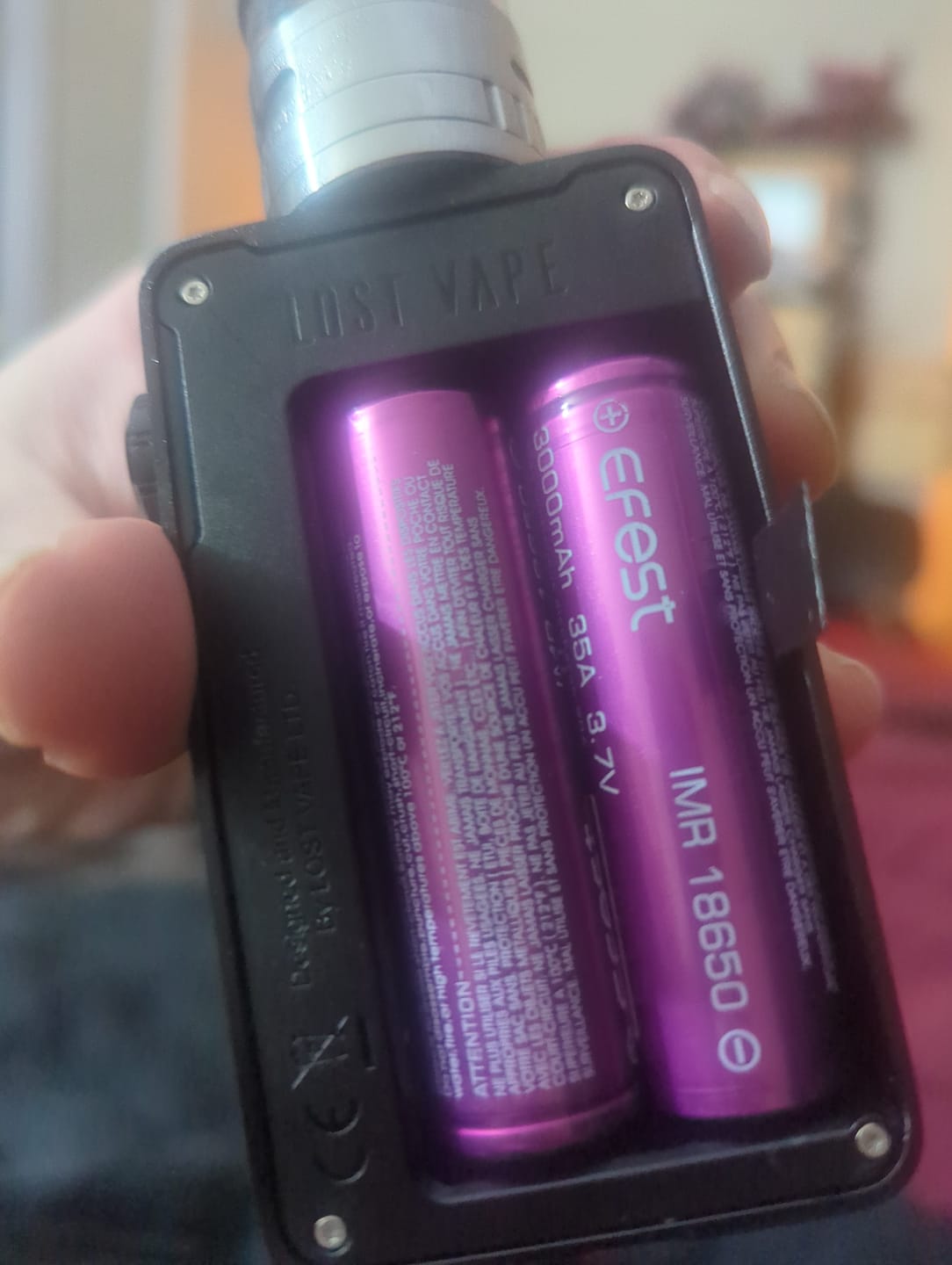 Customer photo review of Efest IMR 18650 3000mAh 20A (35A Pulse) Battery