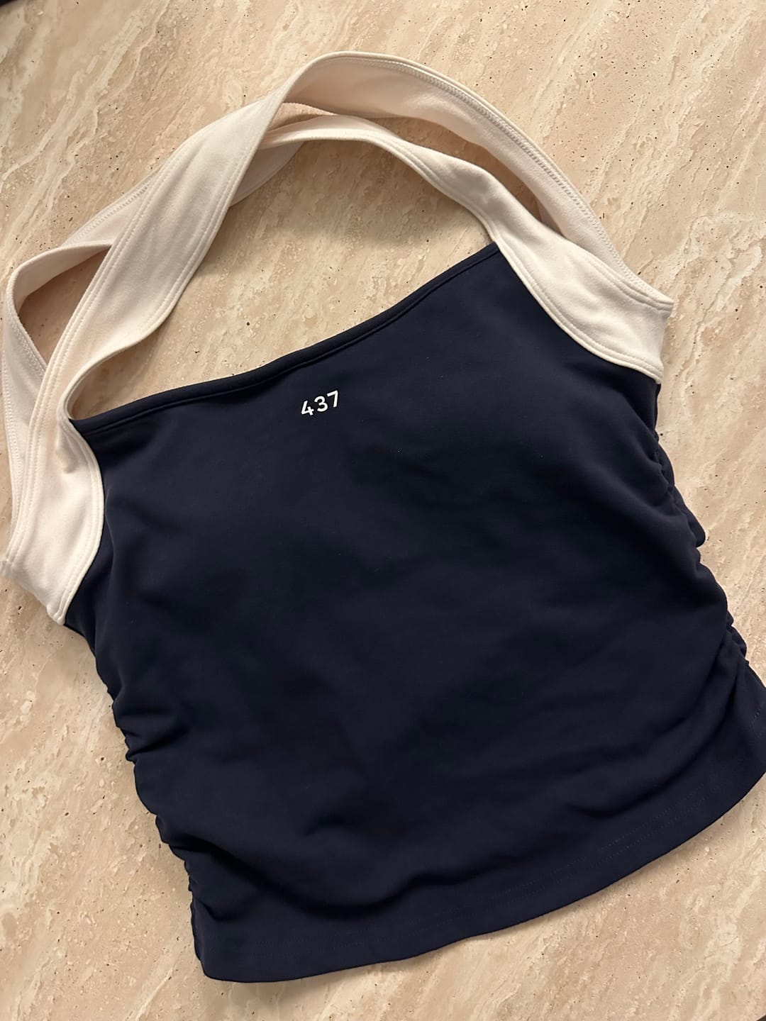 Customer photo review of The Sculpt Tank Navy & Cream