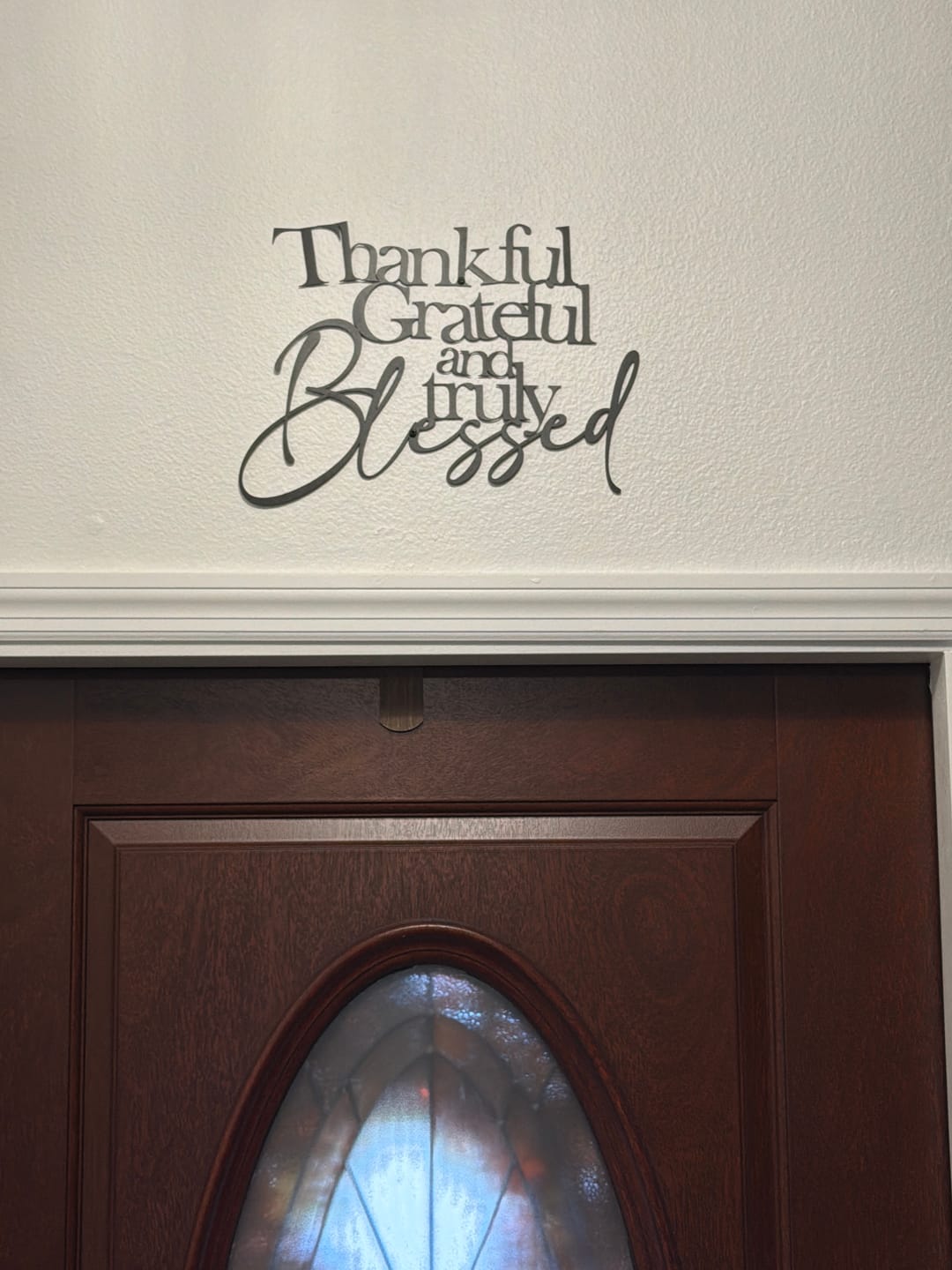 Customer photo review of Thankful Grateful Blessed Wall Art
