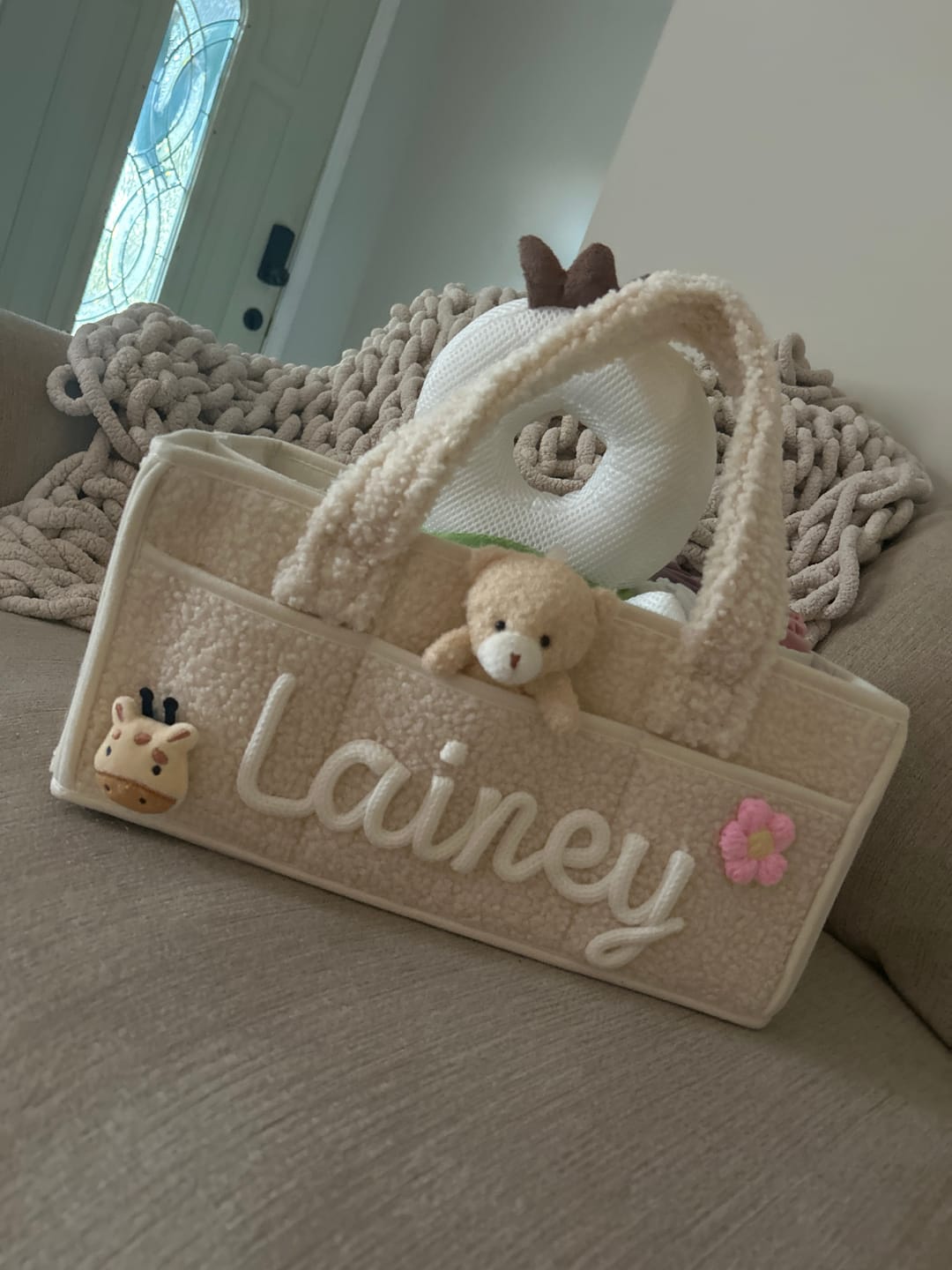 Customer photo review of K&C - Personalized Baby Storage Basket