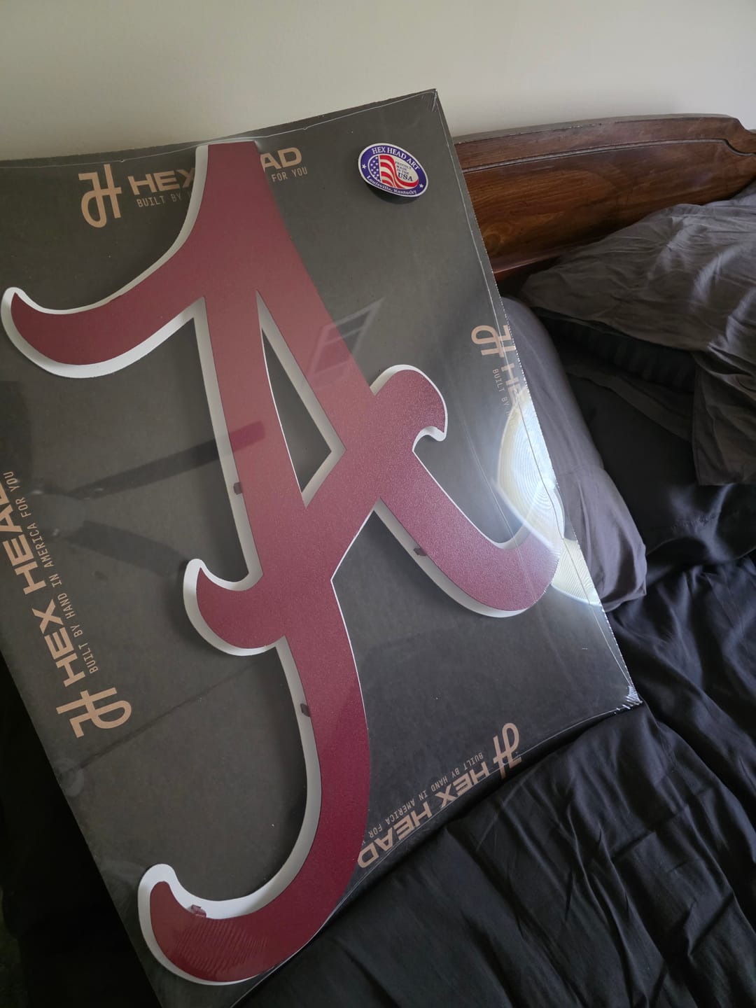 Customer photo review of Alabama "A" 3D Vintage Metal Wall Art