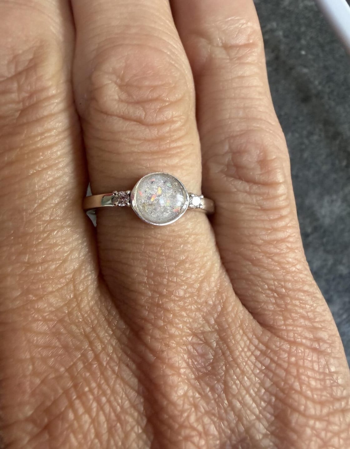 Customer photo review of Circle Cubic Zirconia Accent Ring