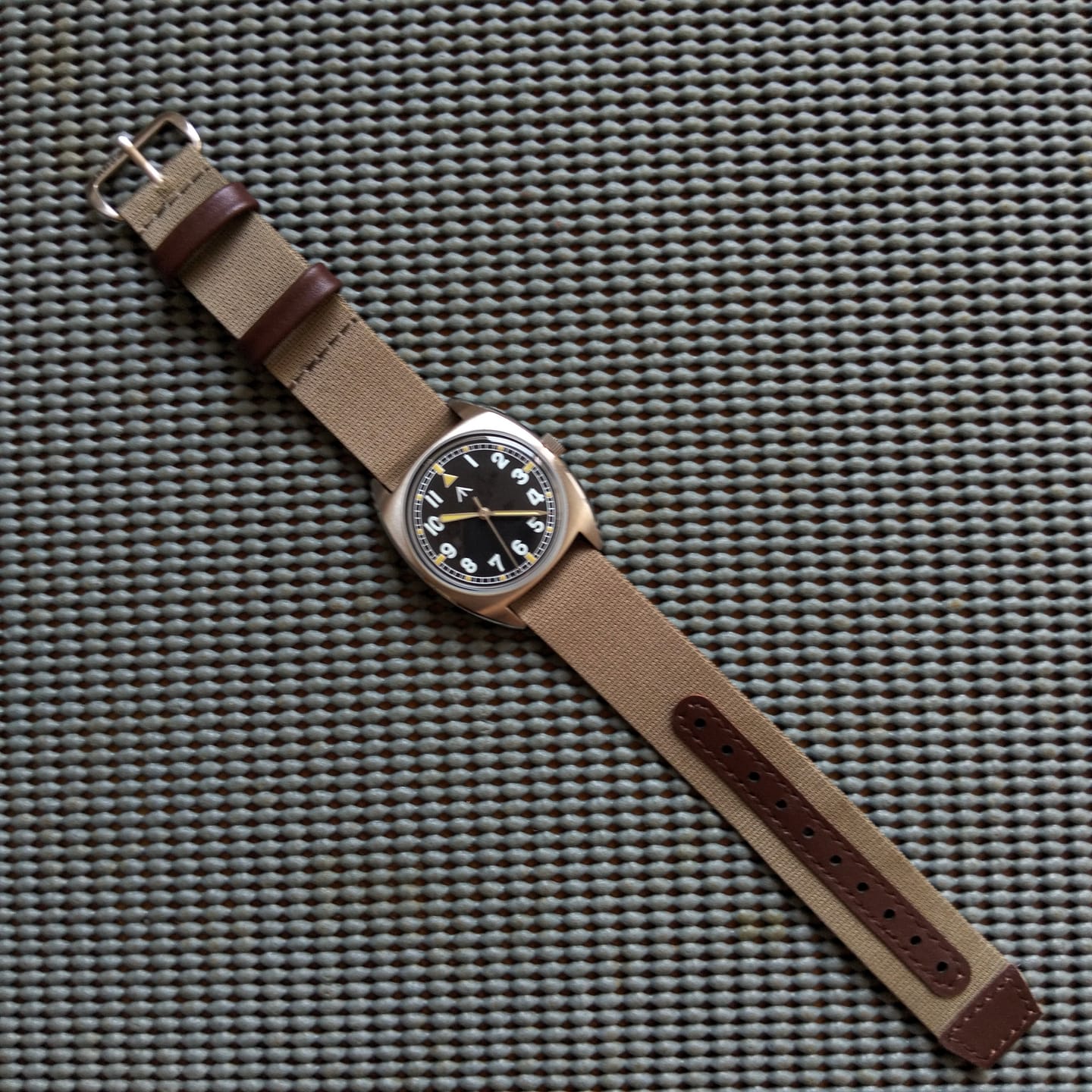 Customer photo review of Leather Backed Earth Toned Mafia Strap 20mm