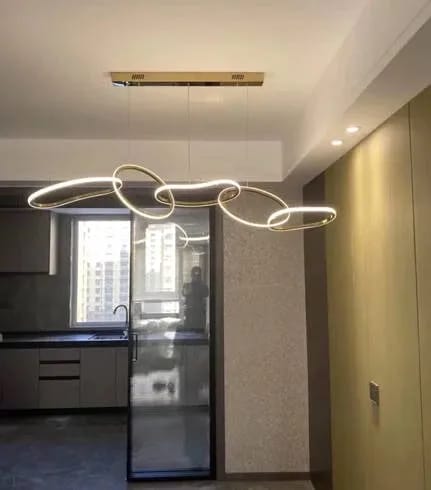 Customer photo review of Rose Chandelier for Bedroom, Stainless Loops, 150 cm