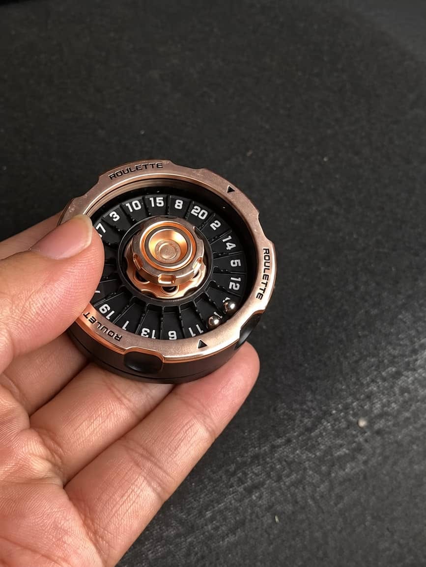 Customer photo review of Metal D20 Decision Spinner