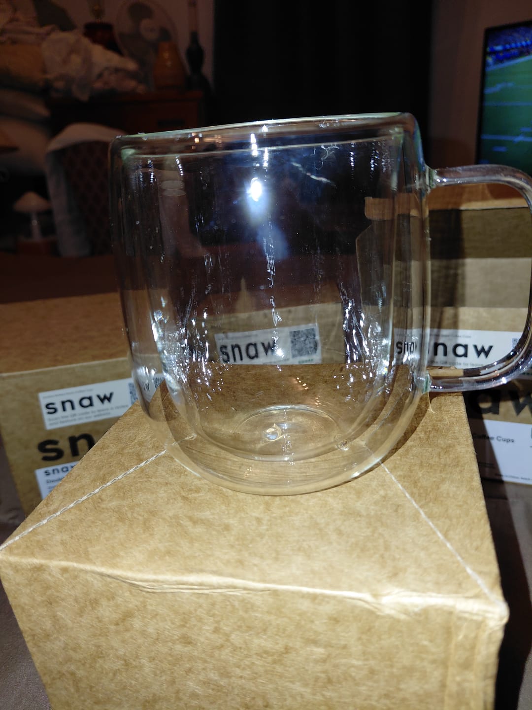 Customer photo review of Double Walled Glass Coffee Cups